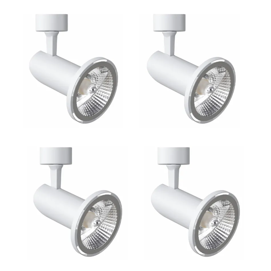 Plafonnier orientable en aluminium blanc, 4 pièces - Lazzaro Viadurini
