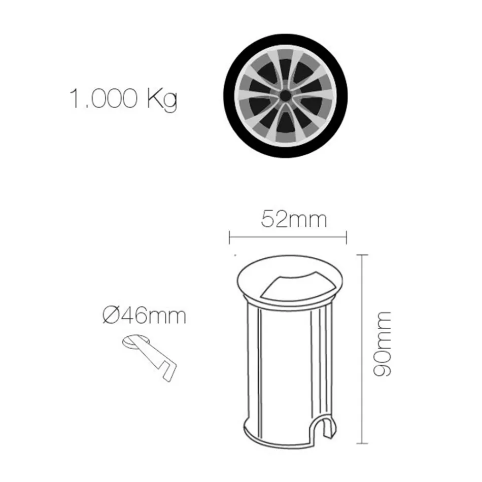 Spot LED Rond 2W pour Extérieur en Acier Inoxydable, 4 Pièces - Mayor Viadurini