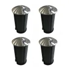 Spot LED Rond 2W pour Extérieur en Acier Inoxydable, 4 Pièces - Mayor Viadurini