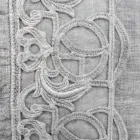Taie d'oreiller de lit en lin gris dentelle Sinergia de luxe italien - Stego Viadurini