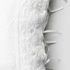 Taie d'oreiller en lin avec dentelle blanche pour lit design de luxe fabriqué en Italie - Kiss Viadurini