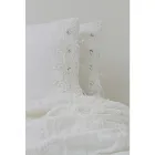 Taie d'oreiller en lin avec dentelle blanche pour lit design de luxe fabriqué en Italie - Kiss Viadurini