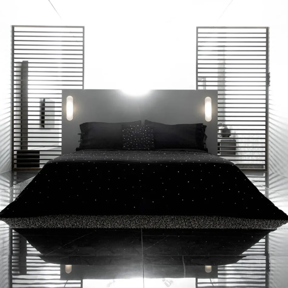 Taie d'oreiller en lin avec dentelle Poema et dentelles beurre ou noires fabriquées en Italie - Masone Viadurini