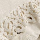Taie d'oreiller en lin avec dentelle Poema et dentelles beurre ou noires fabriquées en Italie - Masone Viadurini