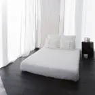 Taie d'oreiller en lin clair craie ou rétro avec attaches carrées - Prisco Viadurini