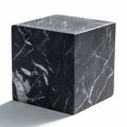 Presse-papier Cube Moderne en Marbre Marquinia Noir Satiné Fabriqué en Italie - Qubino Viadurini
