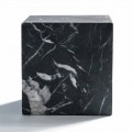 Presse-papier Cube Moderne en Marbre Marquinia Noir Satiné Fabriqué en Italie - Qubino
