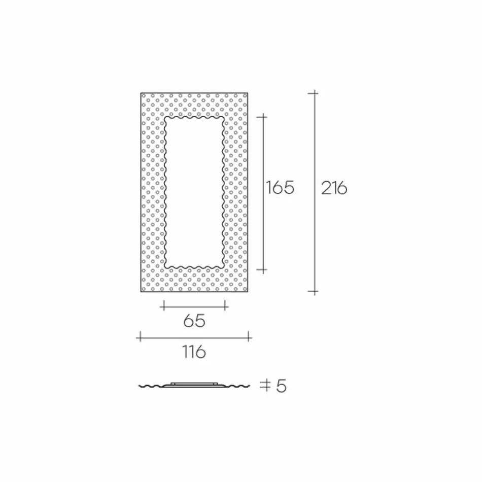 Miroir mural / de sol moderne Fiam Italia Pop 216x116cm fabriqué en Italie Viadurini