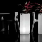Pot de fleurs colonne en polyéthylène illuminé bicolore, fabriqué en Italie - Barbia Viadurini