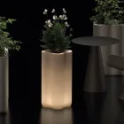 Pot de fleurs colonne en polyéthylène illuminé bicolore, fabriqué en Italie - Barbia Viadurini