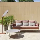 Jardinière avec structure en aluminium et tissage beige - Emma by Varaschin Viadurini