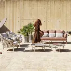 Jardinière avec structure en aluminium et tissage beige - Emma by Varaschin Viadurini