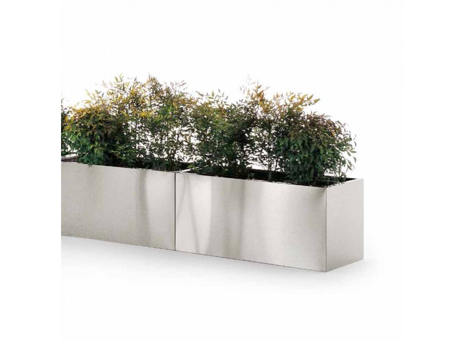 Jardinière de jardin design ronde / rectangulaire en acier Made in Italy - Philly Viadurini
