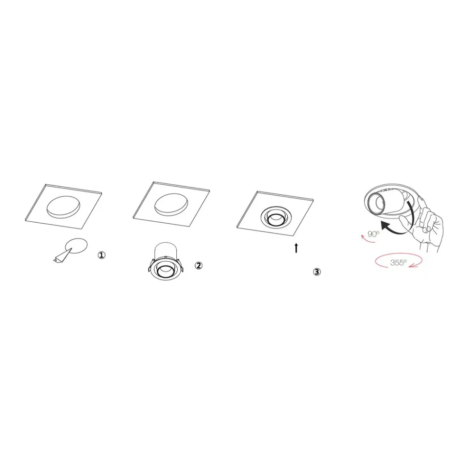 Plafonnier Led Réglable Photoprojecteur en Aluminium 4 Pièces - Etrusque Viadurini