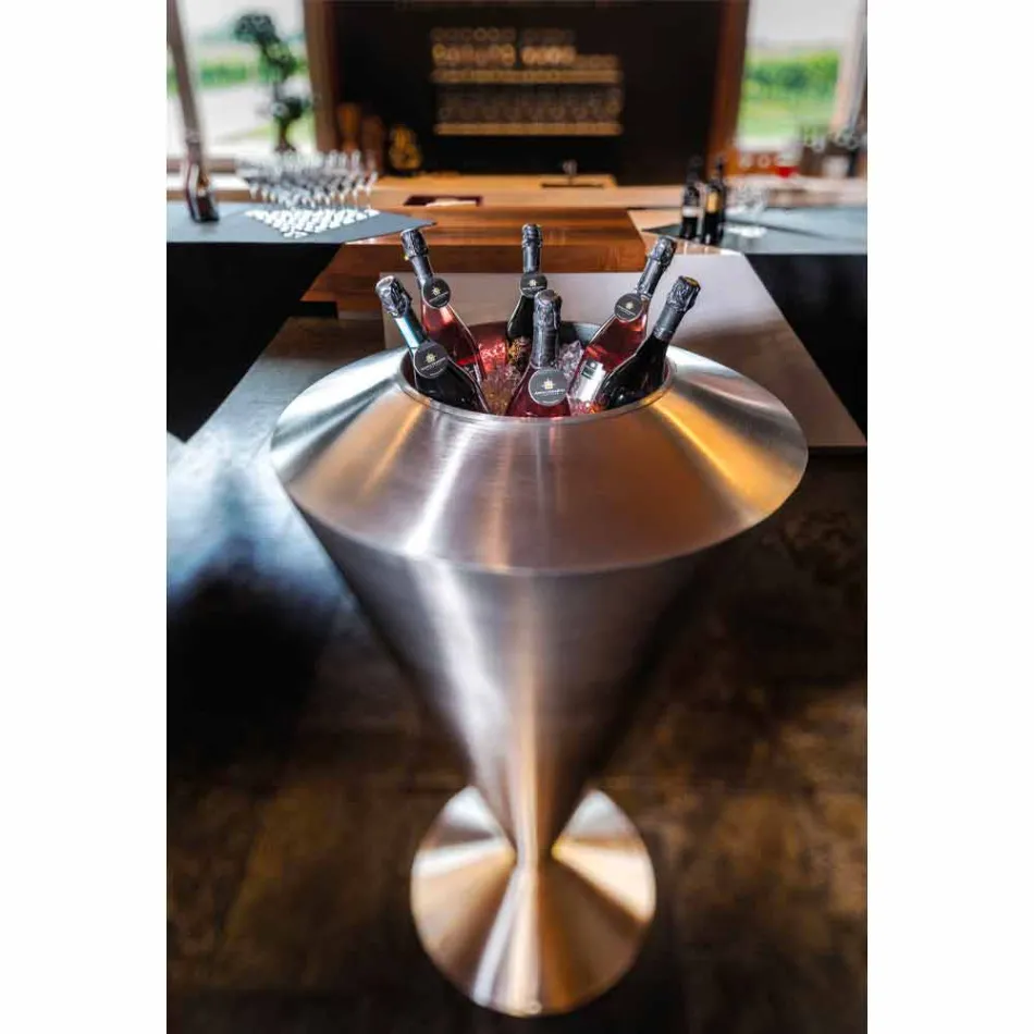 Frappeuse de sol moderne en acier satiné Made in Italy - Astana Viadurini