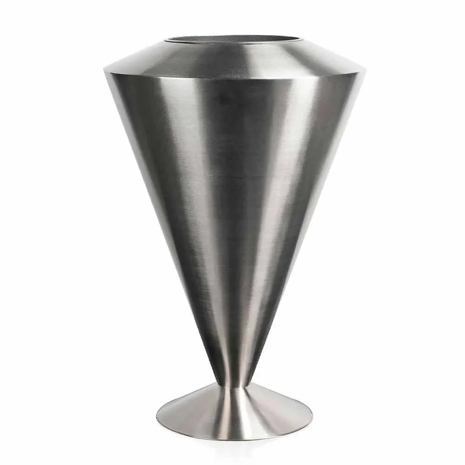 Frappeuse de sol moderne en acier satiné Made in Italy - Astana Viadurini