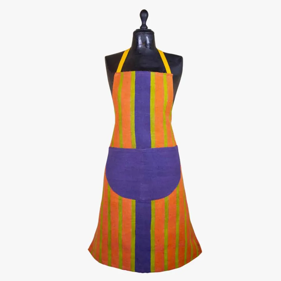 Tablier d'art en toile de chanvre Pièce unique d'artisanat italien Viadurini