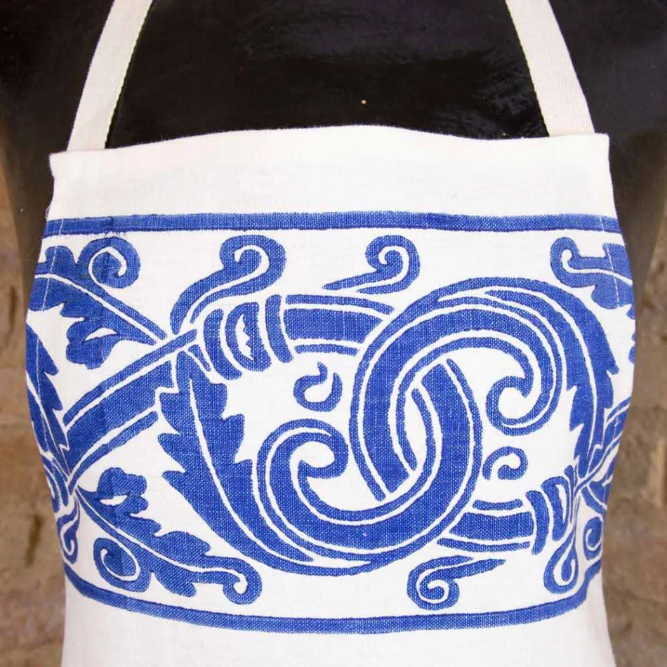 Tablier italien en lin fait à la main - Marques Viadurini