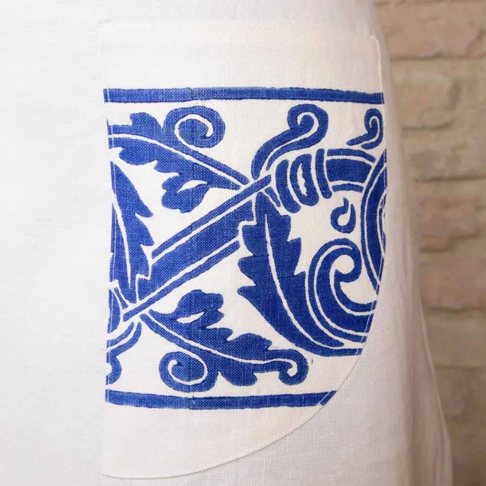 Tablier italien en lin fait à la main - Marques Viadurini