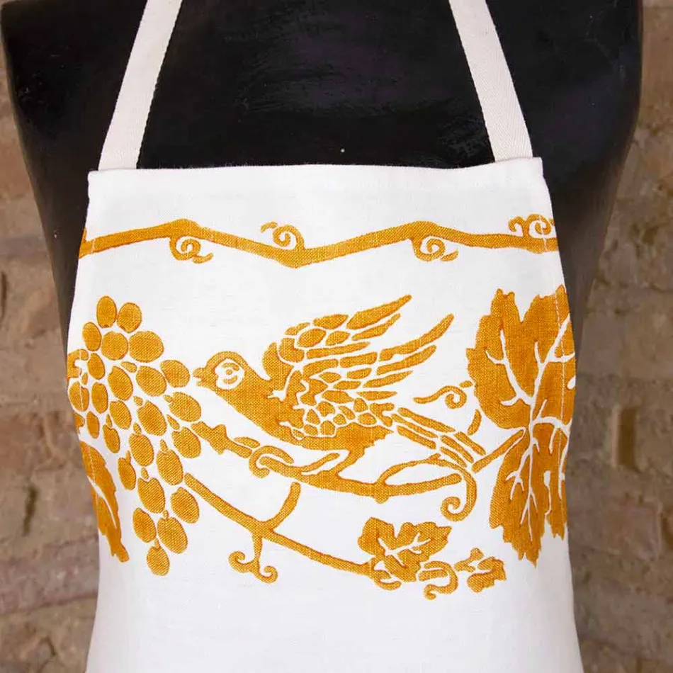 Tablier italien en lin fait à la main - Marques Viadurini