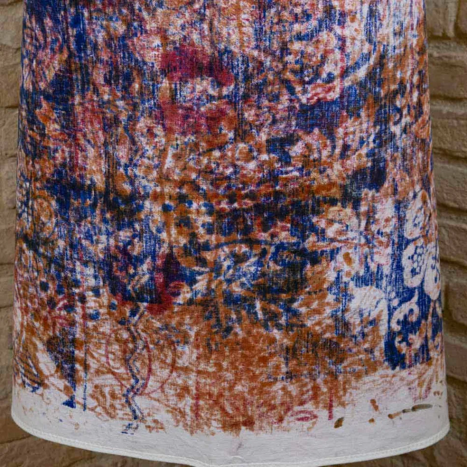 Tablier italien en coton avec impression d'art manuel - Marques Viadurini