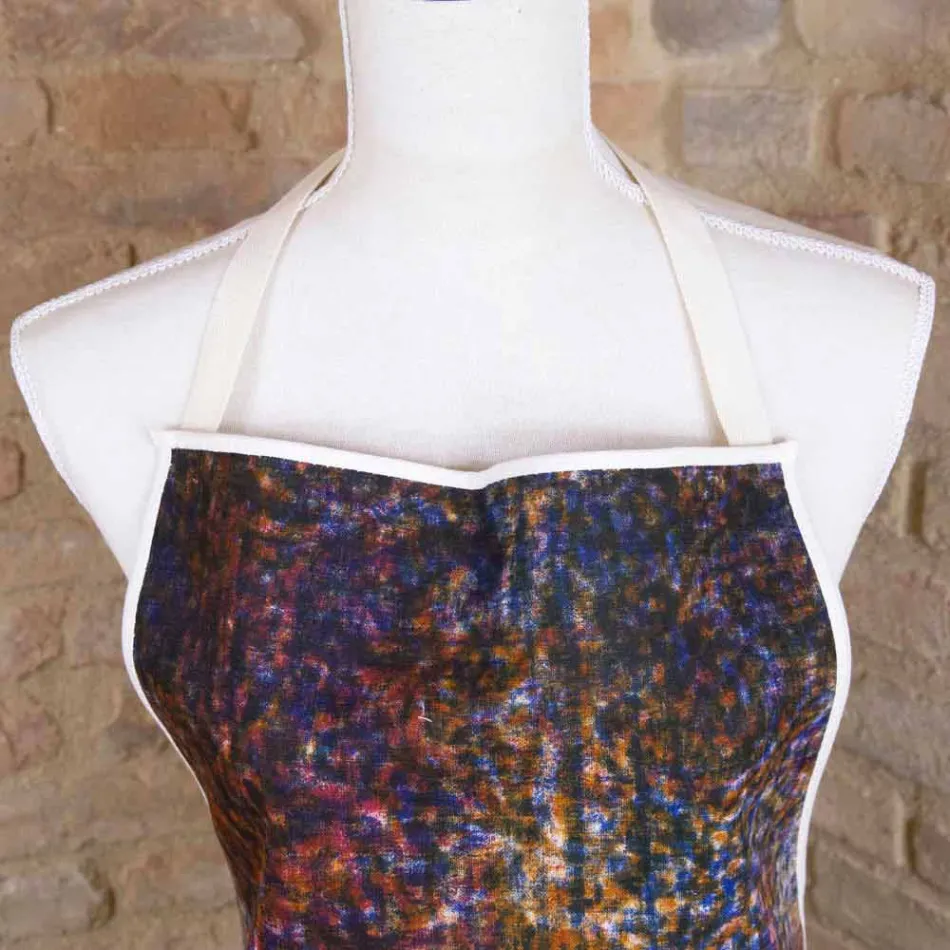 Tablier italien en coton avec impression d'art manuel - Marques Viadurini