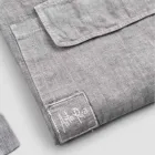 Tablier de Cuisine en Lin Gris Anthracite Modèle Bas avec Poche - Flick Viadurini