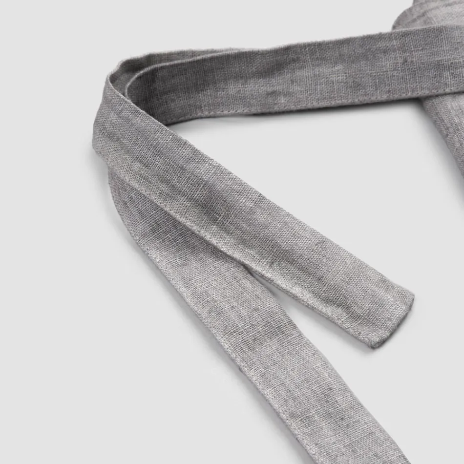 Tablier de Cuisine en Lin Gris Anthracite Modèle Bas avec Poche - Flick Viadurini