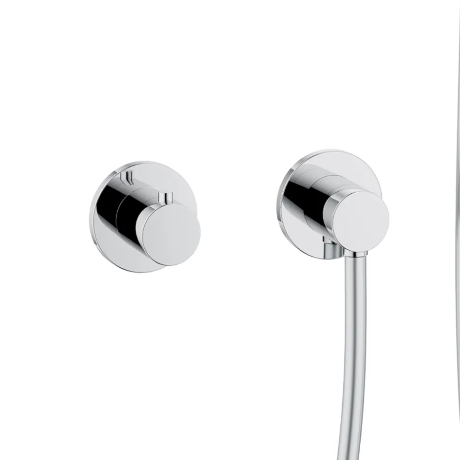 Groupe de douche 2 voies avec barre coulissante, Rosace ronde ou carrée - Kristio Viadurini