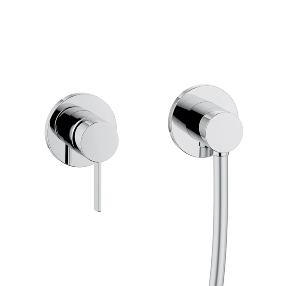 Groupe de douche Pomme de douche et rail coulissant Rosace ronde ou carrée - Erkole Viadurini