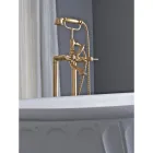 Baignoire sur pieds avec douchette et flexible Made in Italy - Milano Viadurini