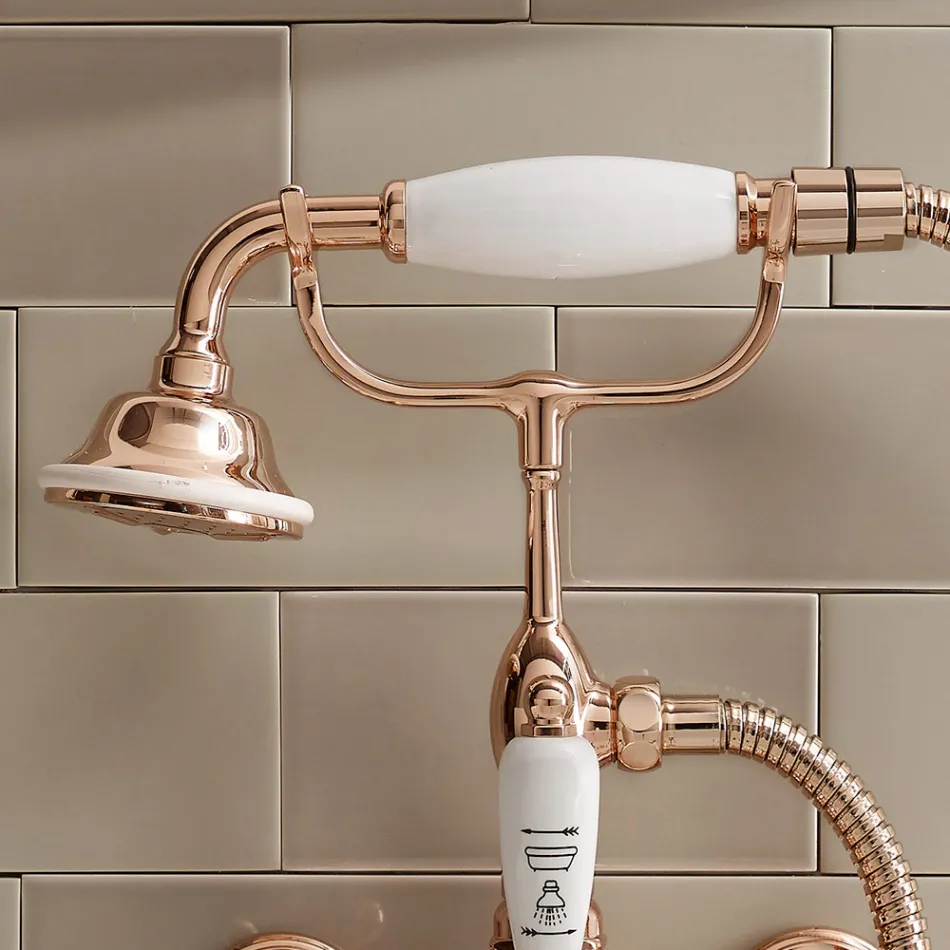 Groupe de baignoire en laiton au design vintage fabriqué en Italie - Klarisa Viadurini