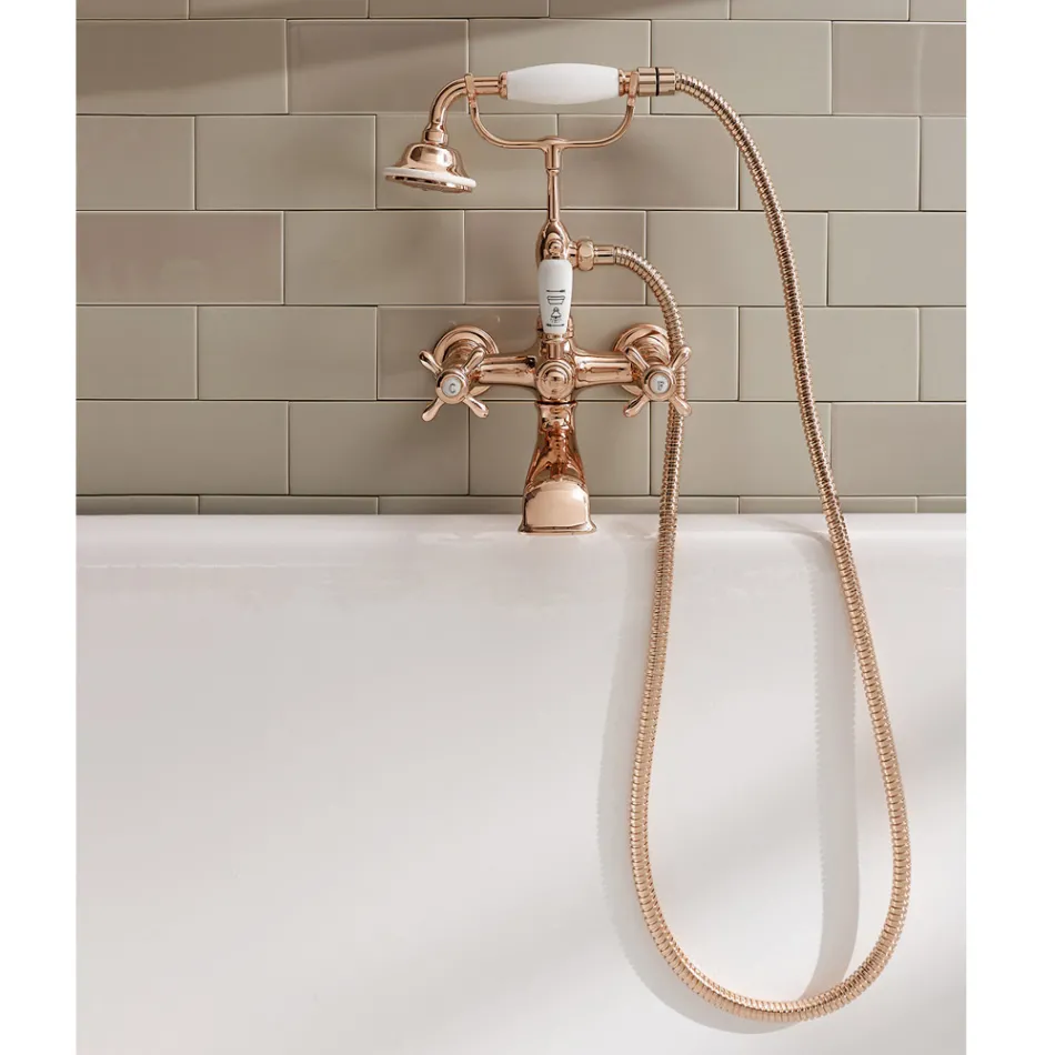 Groupe de baignoire en laiton au design vintage fabriqué en Italie - Klarisa Viadurini