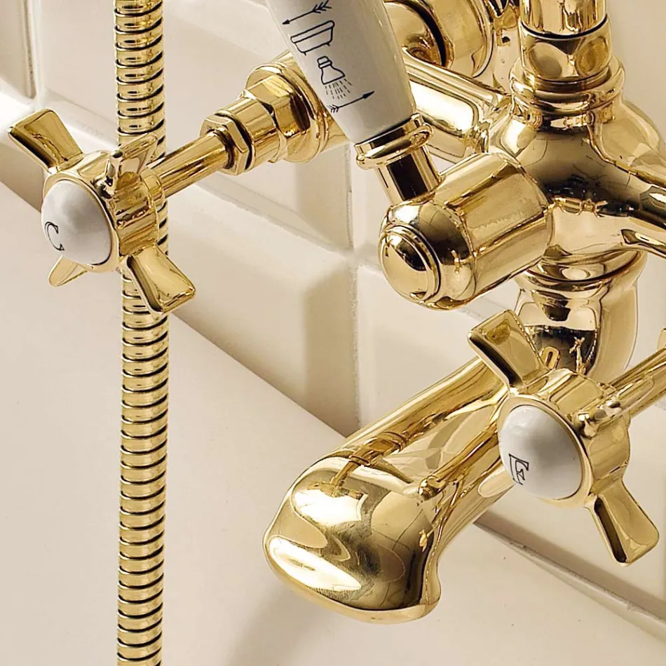 Groupe de baignoire en laiton de style vintage fabriqué en Italie - Katerina Viadurini