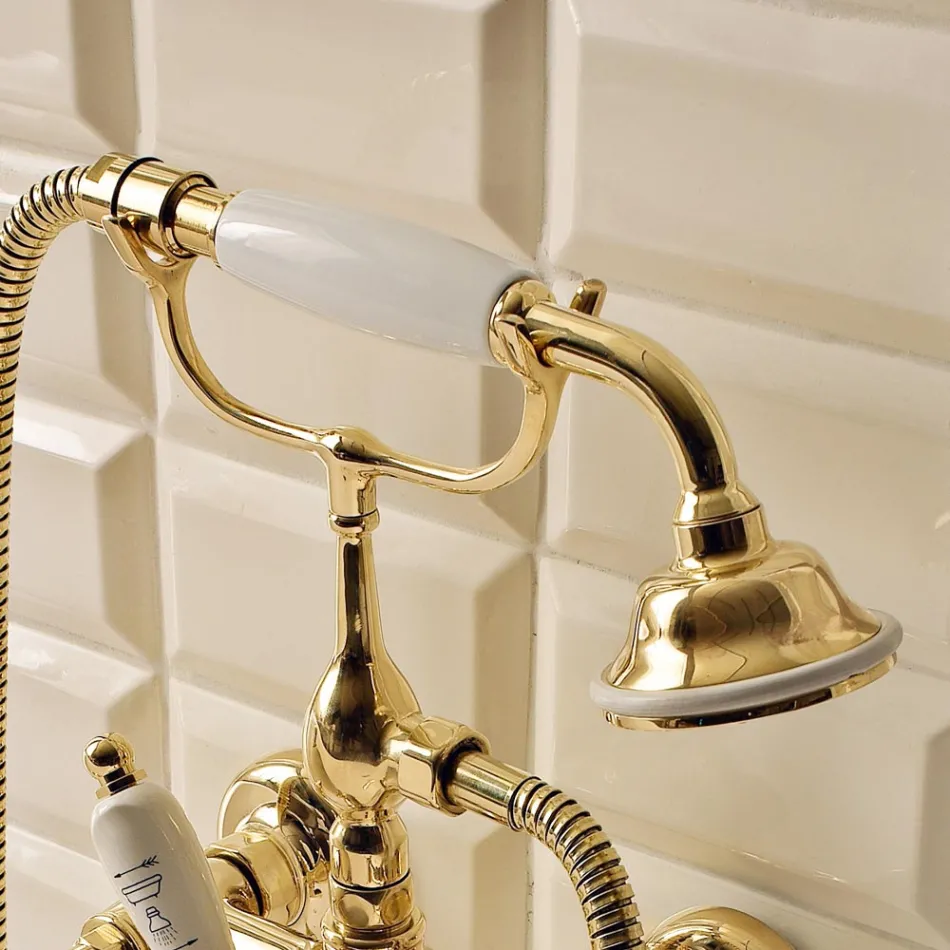 Groupe de baignoire en laiton de style vintage fabriqué en Italie - Katerina Viadurini