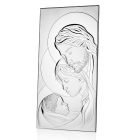 Holy Family Silver Icon Table Verticale Design 2 Tailles - Famisca Viadurini