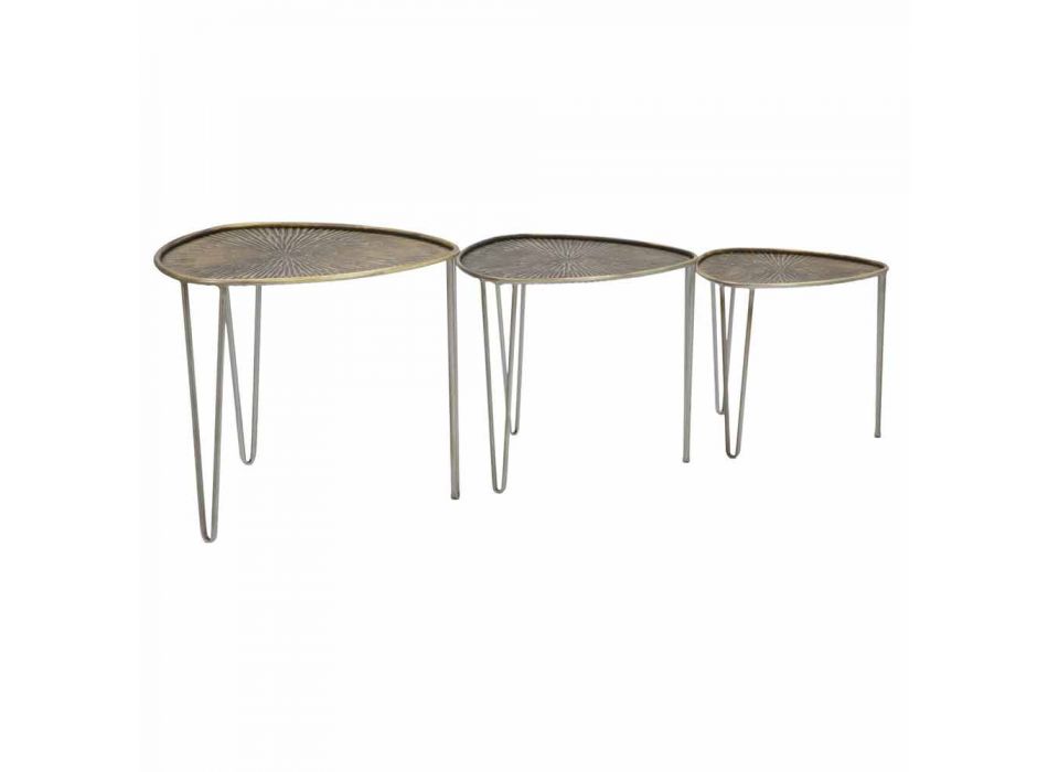 Ensemble de 3 tables basses en fer au design moderne - Marla Viadurini