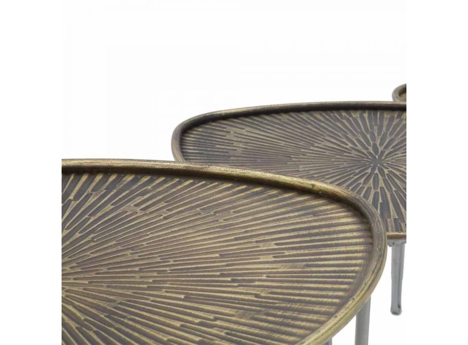 Ensemble de 3 tables basses en fer au design moderne - Marla Viadurini
