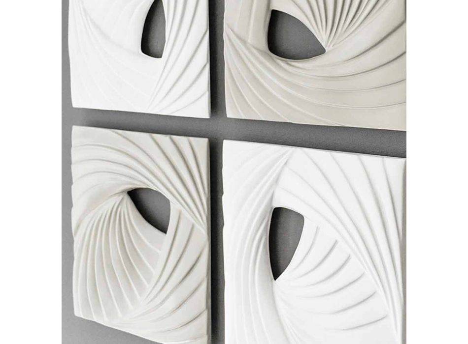 Installation murale décorative de conception moderne blanche et grise - Bossy Viadurini