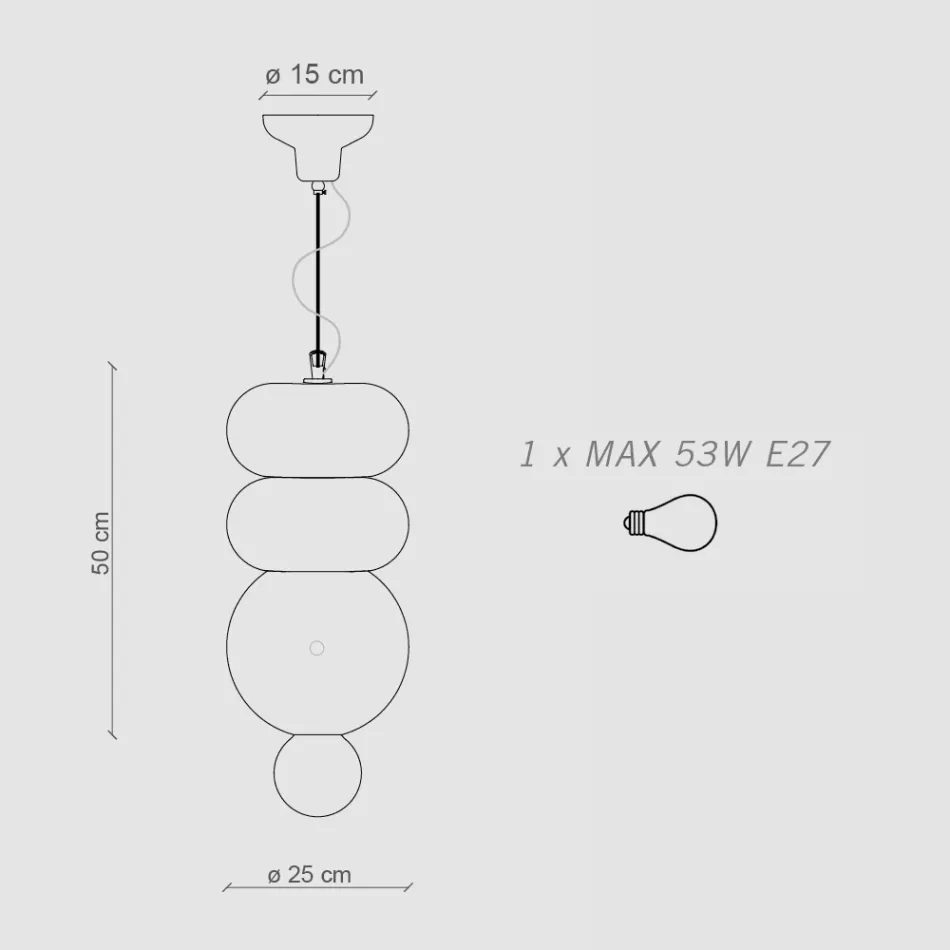 Lampe à 3 éléments en céramique de différentes formes Made in Italy - Bumbum Viadurini