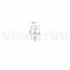 Applique d'extérieur en aluminium moulé sous pression fabriqué en Italie, Anika Viadurini