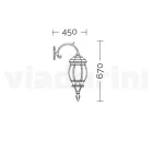 Applique d'extérieur de style vintage en aluminium fabriquée en Italie - Leona Viadurini