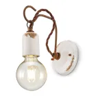 Applique Artisanale Industrielle en Fer et Céramique - Vintage Viadurini