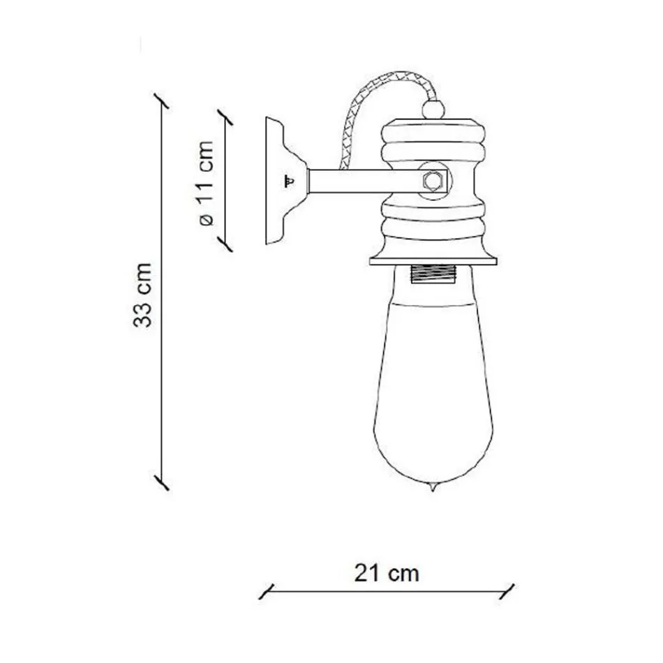 Applique en Fer et Céramique Industrielle Faite à la Main - Urbain Viadurini