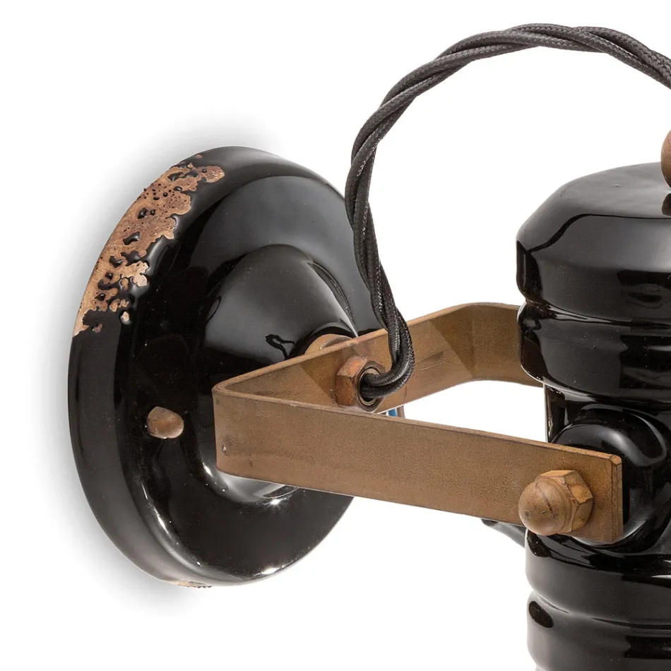 Applique en Fer et Céramique Industrielle Faite à la Main - Urbain Viadurini