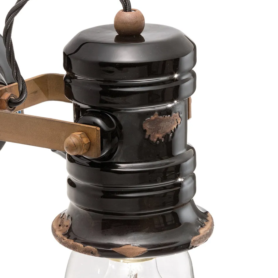 Applique en Fer et Céramique Industrielle Faite à la Main - Urbain Viadurini