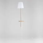 Lampadaire design en acier, frêne et laiton Made in Italy - Pitulla Viadurini