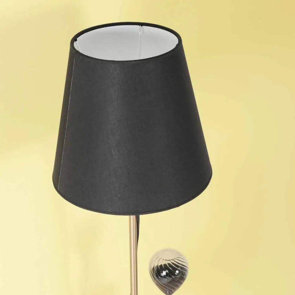 Lampadaire design en acier, frêne et laiton Made in Italy - Pitulla Viadurini