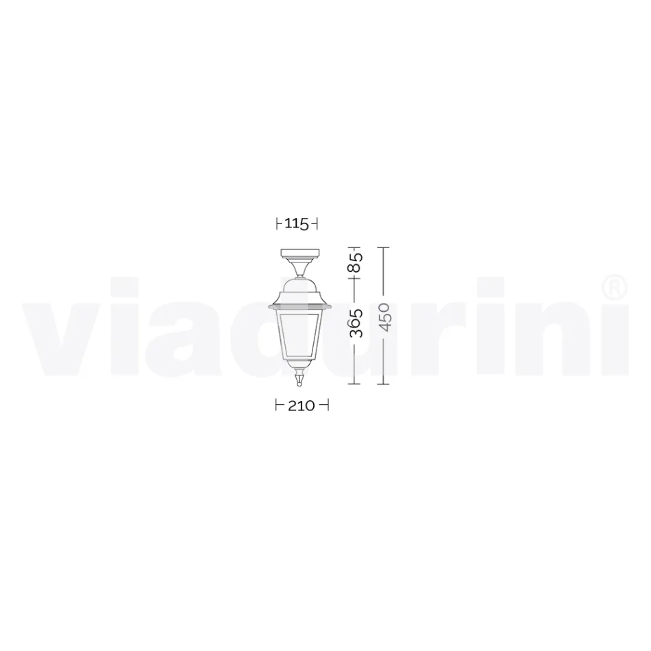 Plafonnier de jardin en aluminium fabriqué en Italie, Aquilina Viadurini