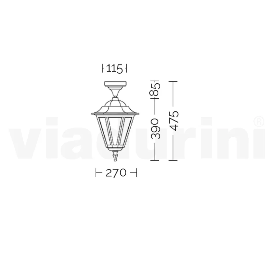 Plafonnier de Jardin en Verre et 5 Finitions Aluminium - Pinako Viadurini
